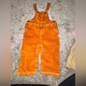Hatley Orange Corduroy Kids Overalls with Front Bib
